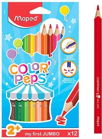 Maped Colorpeps maxi trikampiai pieštukai 12 spalvų MAPED