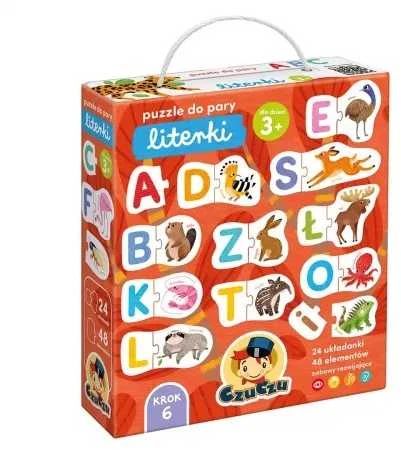 Dėlionė CzuCzu Dėlionių rinkinys raidžių abėcėlė gyvūnai – edukacinis 24 poros ZA6692