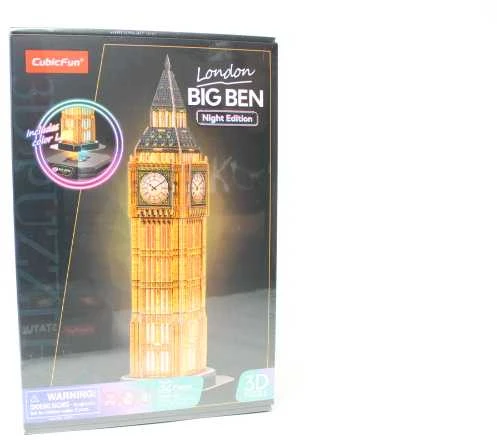 CubicFun Kubinė dėlionė Cubic Fun 3D LED Big Ben 05379, 32 vnt.