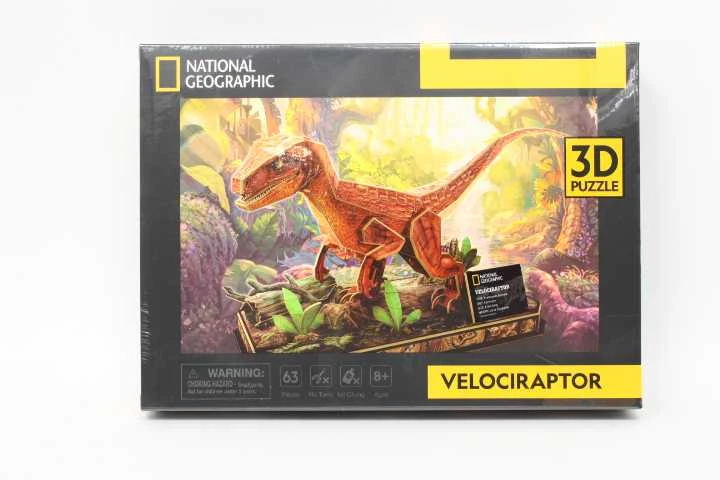 CUBIC FUN National Geographic 3D dėlionė „Velociraptorius“
