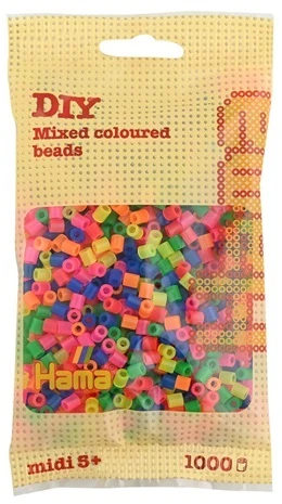 Hama Midi 1000 vnt. neoninių lydomųjų karoliukų rinkinys