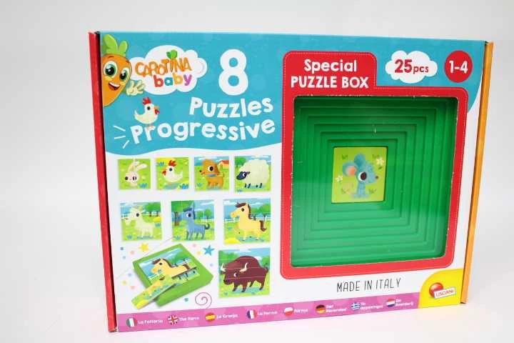 Dėlionė Liscianigiochi 9 progresyvūs galvosūkiai - Carotina Baby - Ūkis - su savaime koreguojančia atrama - LISCIANI