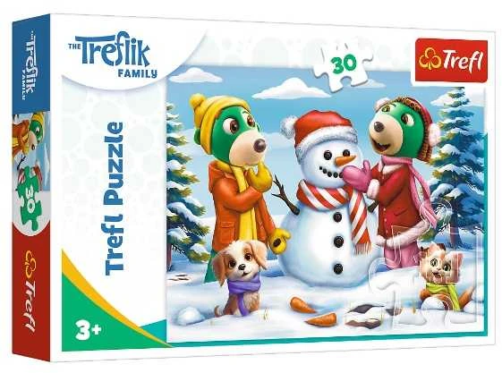 Trefl dėlionė 30 vnt. - Treflikų žiemos pramogos aprašymas - Prekės nuotrauka