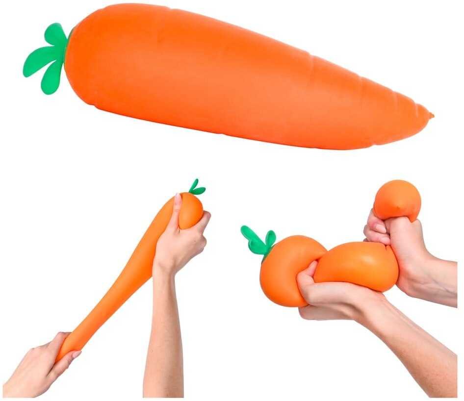 Minkštas antistresinis žaislas „Simba Squishy Carrot“ – morka, 28 cm (1 vnt.) aprašymas - Prekės nuotrauka