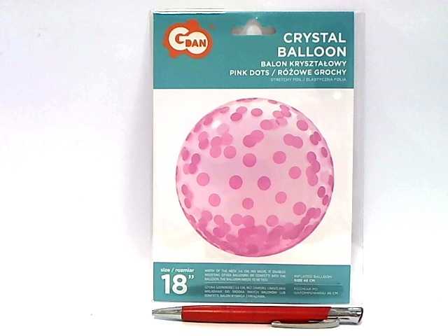 GoDan Crystal balionas su spausdinimo rožinė connetti - 45 cm - 1 pc. universalus