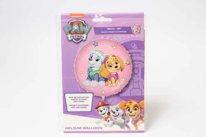 Paw Patrol Skye ir Everest rožinis folijos balionas