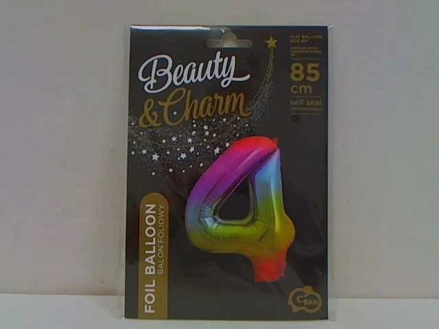 GoDan Balon foliowy cyfra 4 tęczowy - 85 cm - 1 vnt. universalus