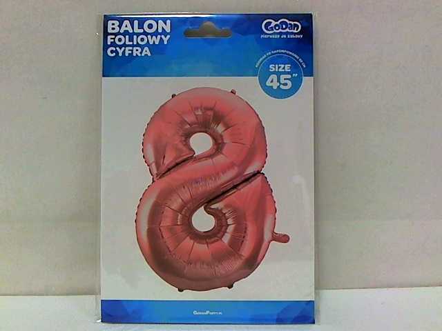 GoDan Baliono folijos skaitmuo "8" ryškiai rausva 92cm