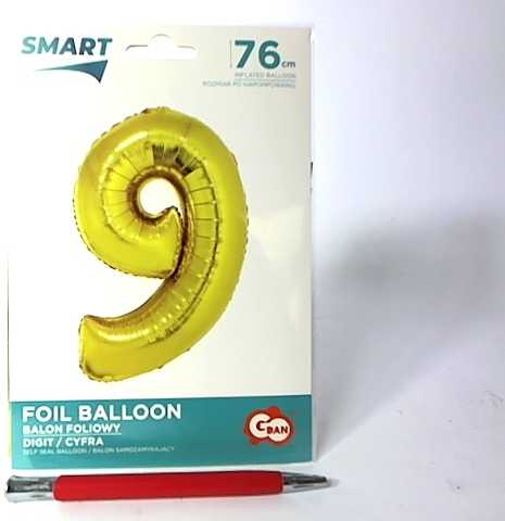 GoDan Folinis balionas skaičius “9” aukso spalvos