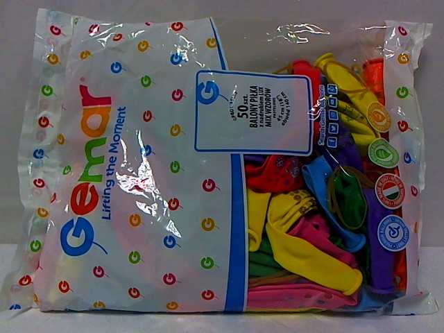 GoDan Ballon pastelinis kamuolys su spaudu Lux mišinys spalvų 50 vienetų. GPBD1 / ASL50.