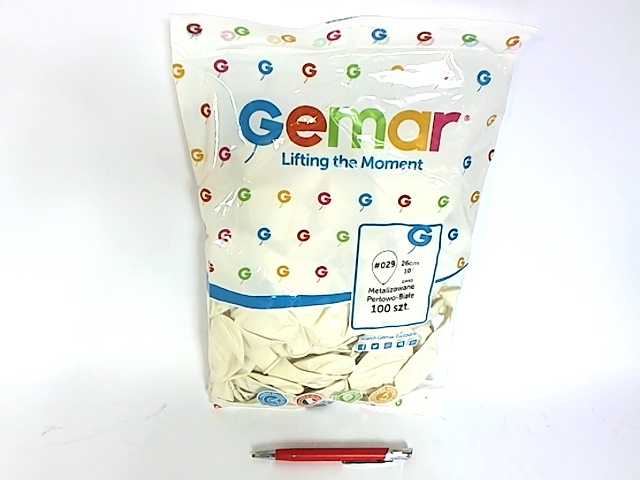 GoDan Gemar Metaliniai balionai Baltos, 25 cm, 100 vnt.
