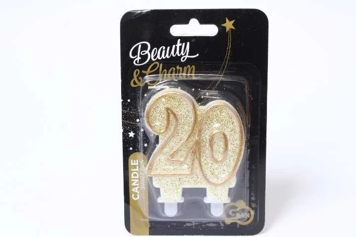 GoDan Candle Number 20, auksinė kontur
