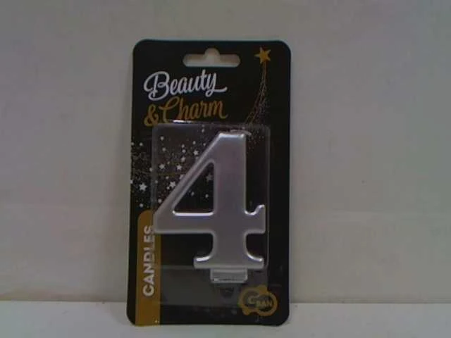 GoDan Gimtadienio žvakė "4" sidabro 8cm