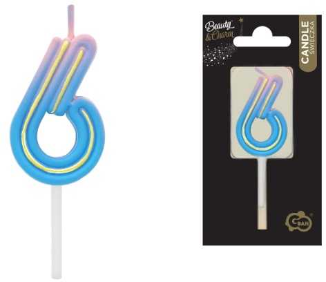 GoDan Žvakutė gimtadienio B&C neon "6"