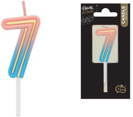 GoDan Žvakutė gimtadienio B&C neon "7"