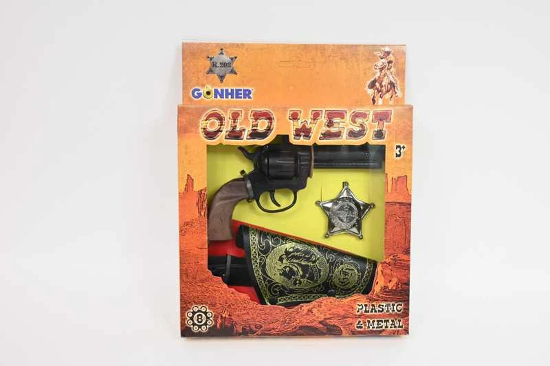 Gonher Cowboy revolverio rinkinys su dėklu ir ženkleliu - 239852