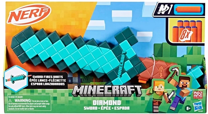 Here is the translation: Hasbro NERF Minecraft kardas Diamond+strėlės G1437