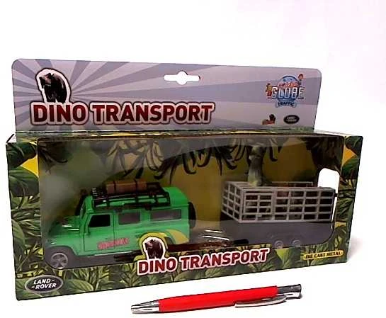 Lean Cars Automobilis Land Rover su transporteriu Dinosaur Metal 520178
