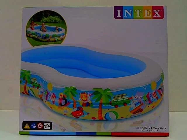 Intex Laguna baseino ovalas, Baltas/Mėlyna, Amžius 3+, 255 x 160 x 46 cm