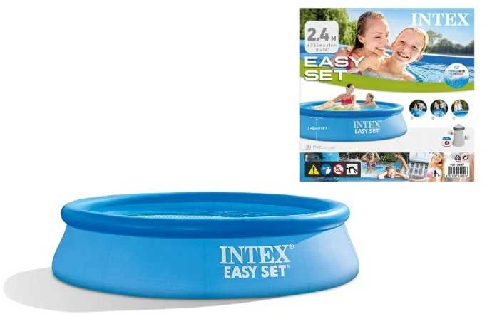 Pripučiamas lauko baseinas INTEX Easy Set 244 x 61 cm, su vandens filtru