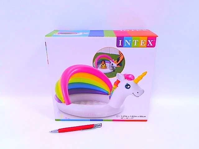 Intex Baby Pool Unicorn Baltas / Spalvotas, Amžius 1-3, 127 x 102 x 69 cm