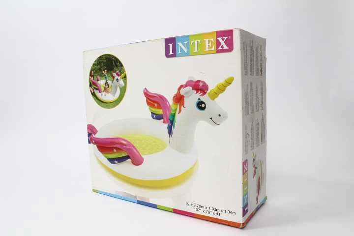 Amo Toys Pripučiamas baseinas INTEX MYSTIC UNICORN, 272x193x104cm, purškia vandenį 57441NP