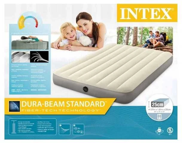 Pripučiamas čiužinys INTEX DURA-BEAM Deluxe Vienvietis (pilnas) 137x191x25cm 64102