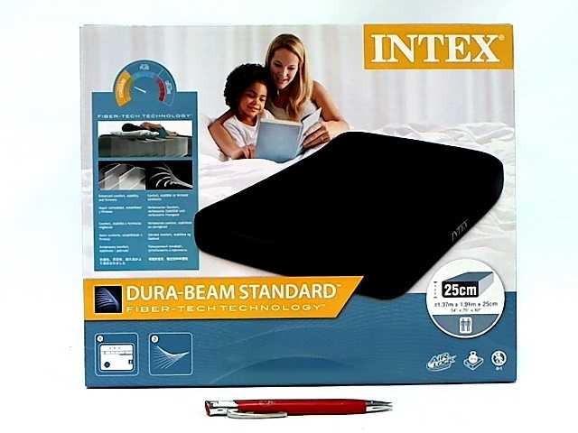 Intex Full Pillow Rest Classic Airbed su Fibre-Tech įmontuotu siurbliu, Juodas, 191x137x25cm