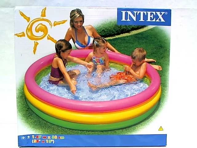 Amo Toys Intex Sunset Pripučiamas baseinas, 147x33cm, 3 žiedai