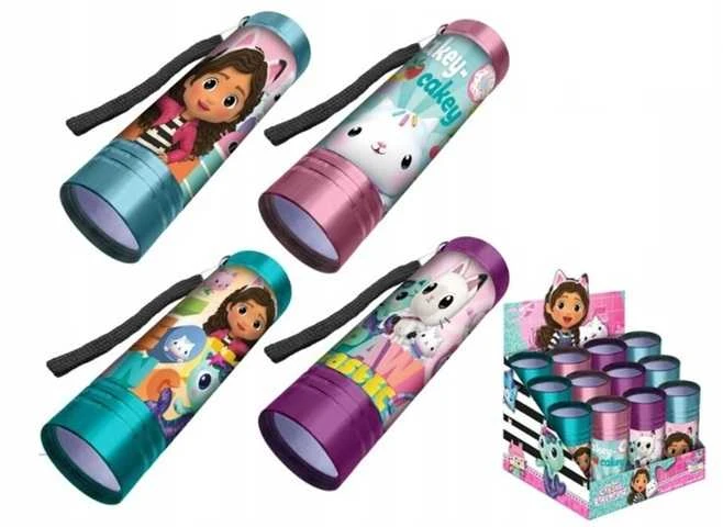 Kids Euroswan - Akcesoria licencyjne Kids Euroswan Aliuminis LED žibintuvėlis 9cm 4 raštai Cat's House Gabi Gabby's Dollhouse GD00025 Kids Euroswan mix kaina už 1 vnt