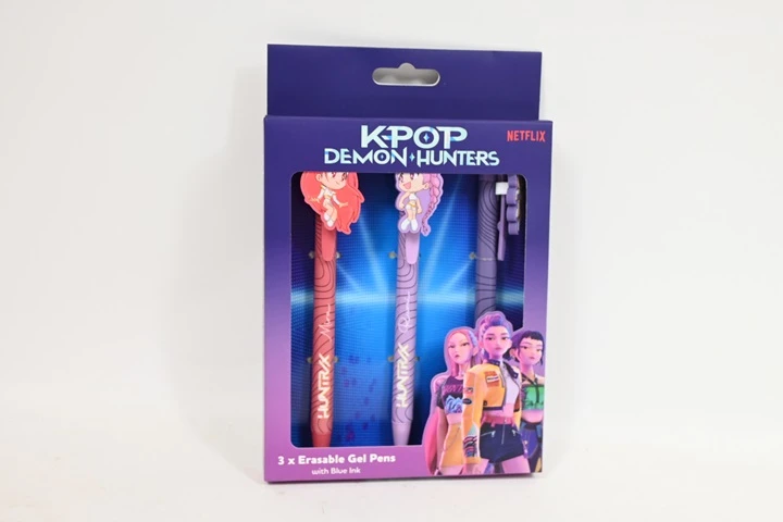 KPOP Kids Euroswan 3 ištrinamų K-pop demonų medžiotojų rašiklių rinkinys
