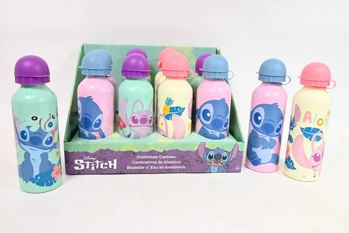 Kids Euroswan Vaikams skirtas „Euroswan“ – licencijuoti aksesuarai iš aliuminio buteliuko su snapeliu – 500 ml – „Stitch and Angel“