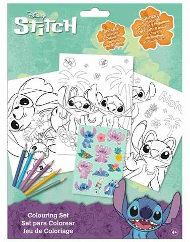 Hella Vaikams skirtas „Euroswan“ – „Rinkinys“ licencijuoti spalvinimo priedai – 6 kreidelės + lipdukai – Lilo ir Stitch