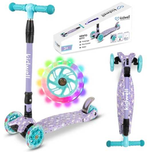 Triratė paspiriama transporto priemonė Kidwell Vento Kitty su Led ratukais