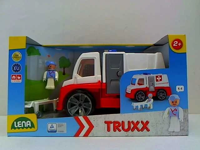 Žaislinis greitosios pagalbos automobilis, 29 cm (dėžutėje), LENA Truxx, 04456