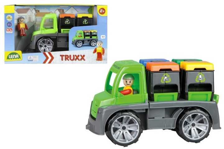 Žaislinio automobilio šiukšlių išvežimas (dėžutėje), LENA Truxx 04453, 2+