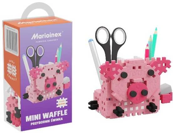 Marioinex Mini Waffle 300 lankstūs konstruktoriaus kaladėlės vaikams nuo 2 metų, skatina kūrybiškumą, spalvotos