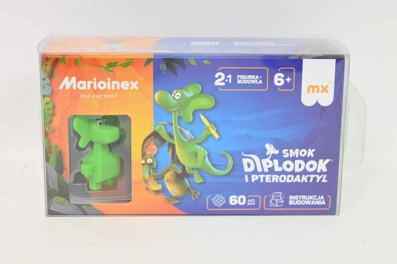 Marioinex Diplodocus ir Pterodactyl mini vaflių blokeliai 60 vnt + figūrėlė ZA5499
