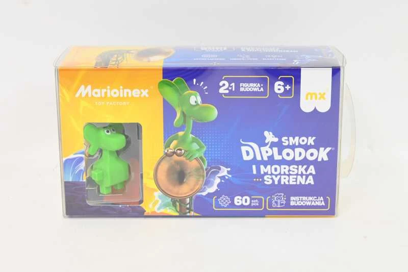 Marioinex Diplodocus ir Sea Mermaid kaladėlės 60 vnt Mini vaflių figūrėlė ZA5500