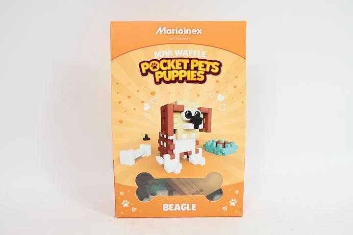 Marioinex Mini Waffle Pocket Pet Beagle – kūrybinis kaladėlių rinkinys vaikams ZA6656