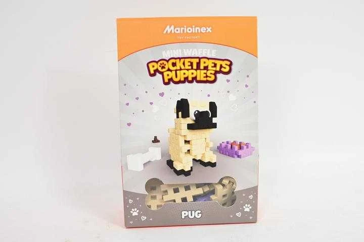 Marioinex Mini vafliai Pocket Pets mopsas – kūrybinės kaladėlės vaikams ZA6658