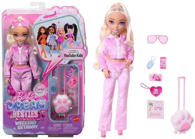 Mattel BARBIE DREAM BESTIES lėlė Malibu (kelionių tema) (JMV16)