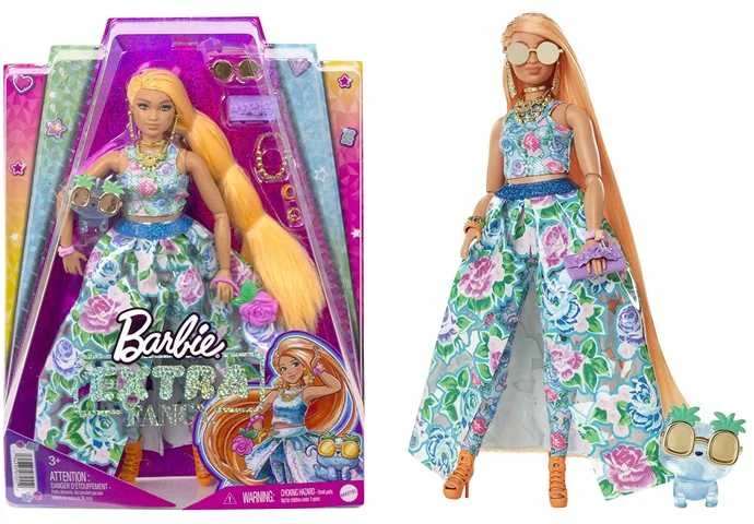 Mattel Žaislas - Barbie Extra Fancy Lėlė Gėlių Suknelė su Kačiuku