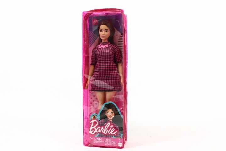 Lėlė Barbie Barbie Fashionistas Rožinė languota suknelė