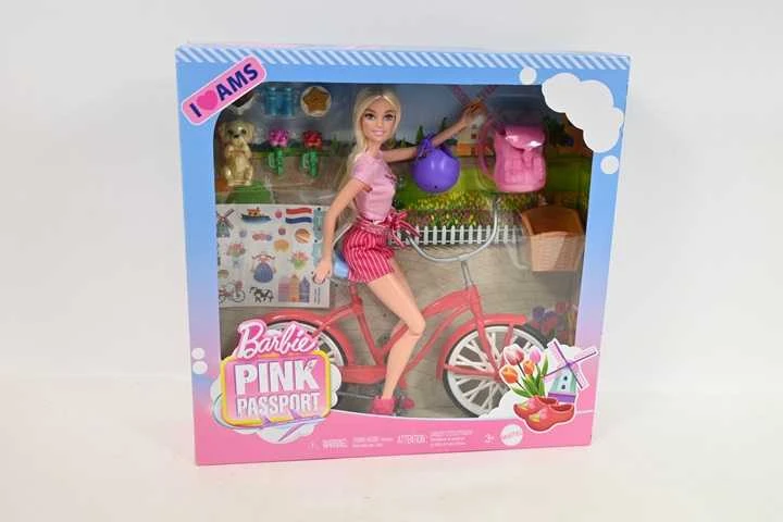 Mattel BARBIE lėlės ir dviračio rinkinys (HWJ00)