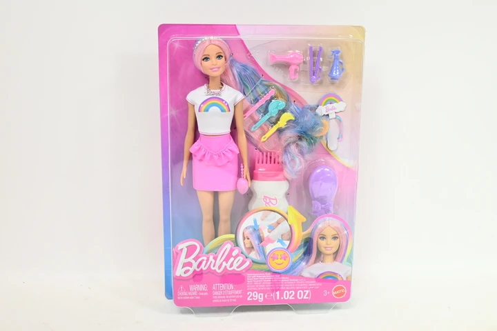 Mattel BARBIE HAIR PLAY RAINBOW SPARKLE lėlės rinkinys (JJP07)