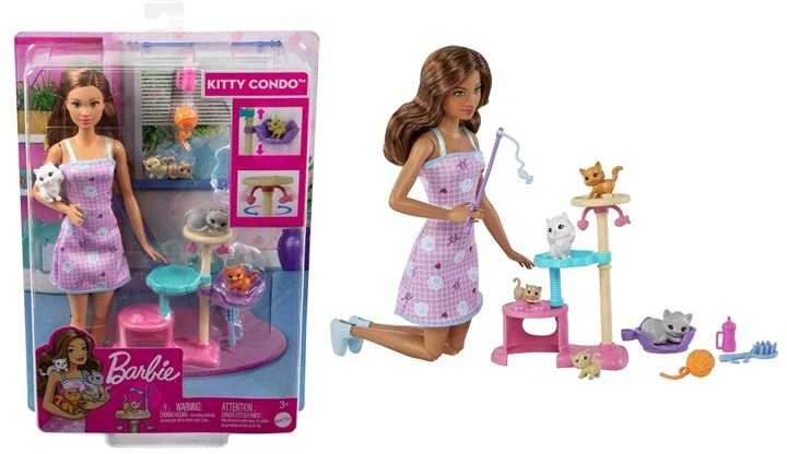 Lėlė Barbie su kačiukų nameliu Kitty Condo HHB70