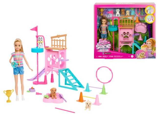 Lėlė Barbie and Stacie Puppy Obstacle Course HRM10 Mattel