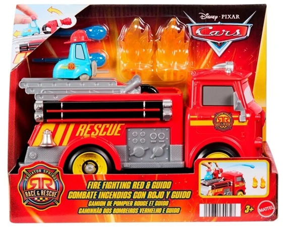Mattel CARS gaisrinės rinkinys – Raudona&Guido lenktynės ir Radiator Springso gelbėjimas (JFL54)