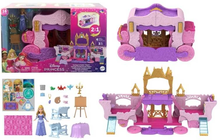 Mattel Disney Princess. Rinkinys 2w1 Karoca i Zamek HWX17